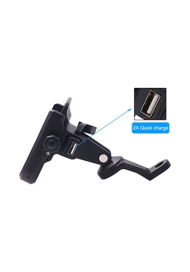 Motowolf Motosiklet Ayna Bağlama Telefon Tutucu Usb Hızlı Şarj