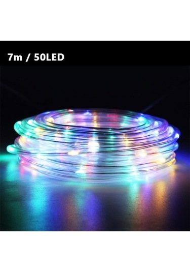 Bahçe Düğün Parti Dekoru İçin 8 Aydınlatma Modlu Işık İpi Colorful 7m 50 Lights Çok Renkli