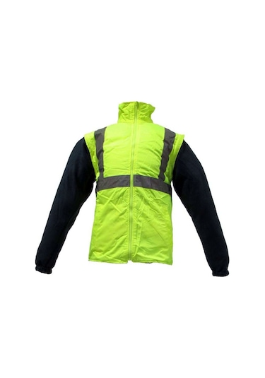 Junıor Jn1003 Xl 5+1 İçi Çıkmalı Oxford Fosforlu Parka Lacivert-Sarı