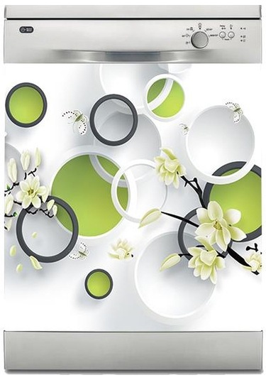 Bulaşık Makinesi Sticker Kaplama Beyaz Eşya Kaplama 3d Yuvarlak