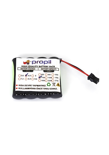 4.8V 2700 Mah Ni-Mh Oyucak Araba Bataryası Siyah Soketli