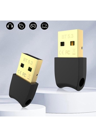 Plentiful Bluetooth V5.3 Usb Mini Bluetooth Adaptör Dongle 20mt Kablosuz Adaptör Çoklu Cihaz Desteği Sağlar