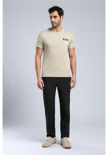 Lee Cooper Rinaldo Erkek O Yaka T-shirt Bej-19958 Bej