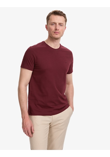 Pierre Cardin Erkek Bordo Tişört Basic 50325307-vr014