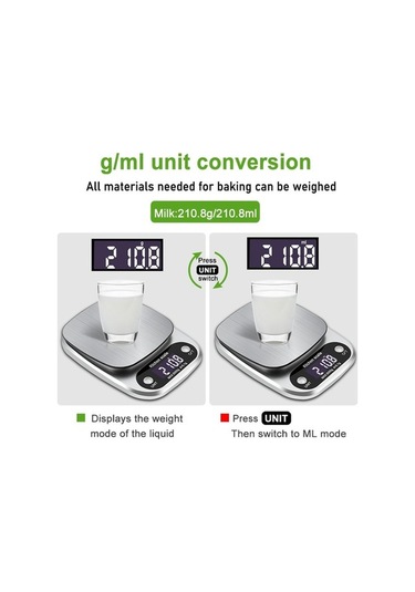 Primepickings Küçük Çok Fonksiyonlu 3kg/0.1g Lcd Dijital Elektronik Mutfak Terazisi Gıda Terazisi Diğer
