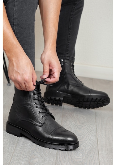 Daxtors D402 Hakiki Deri Soğuk Geçirmez Kışlık Erkek Bot Kauçuk Taban 22kdaat10000005-53 001