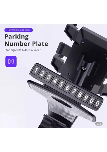 Araç İçi Telefon Tutucu Multifonksiyonel Numaratörlü Klipsli Tutucu