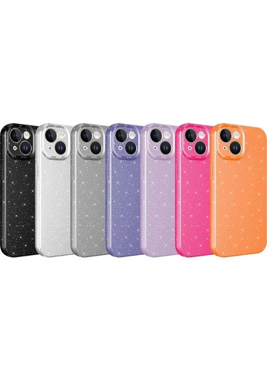 Apple Uyumlu  iPhone 15 Plus Kılıf Kamera Korumalı Simli Lüks Zore Koton Kapak