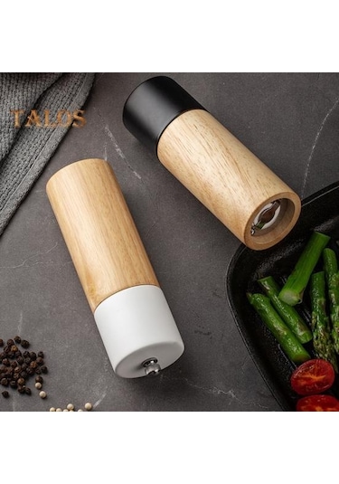 Siyah Baharat Öğütücü Pürüzsüz Kolayca Öğütün Rustik Yüksek Kaliteli Ahşap Manuel Baharat Değirmeni Seramik Öğütücü Restoran İçin