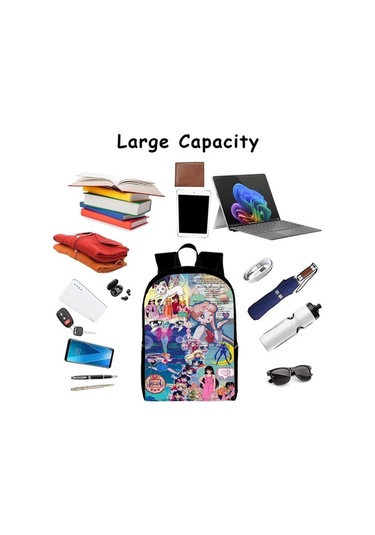 Trendooze Uygun, Siyah Siyah Sırt Seyahat, Sailor Organizasyon Moon Kawaii Karikatür, İş İnç İle, İçin, Genç, Dizüstü Çoklu Cf43 Çantası, Çalışması Bölmeleri Bilgisayara 15.6 Mf Siyah