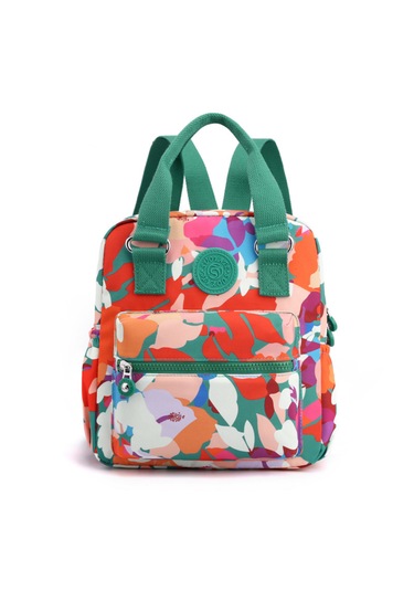 Geeksen Kadın Günlük Küçük Sırt Çantası Beige / Yeşil / Turuncu