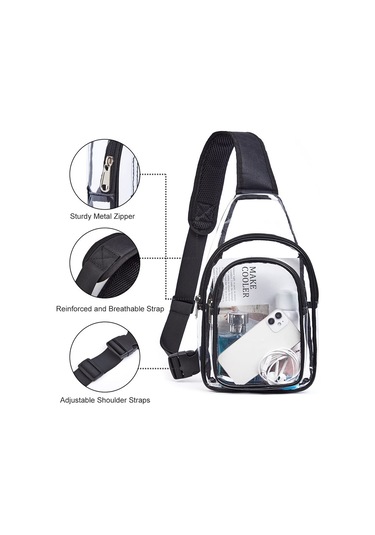 Fosenze Pvc Şeffaf Tek Omuz Çantası - Su Geçirmez, Hafif Ve Çok Amaçlı Günlük Sırt Çantası Çok Renkli