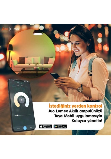 Juo Lumex Akıllı Ampul 9W Led Rgb Wifi & Bluetooth