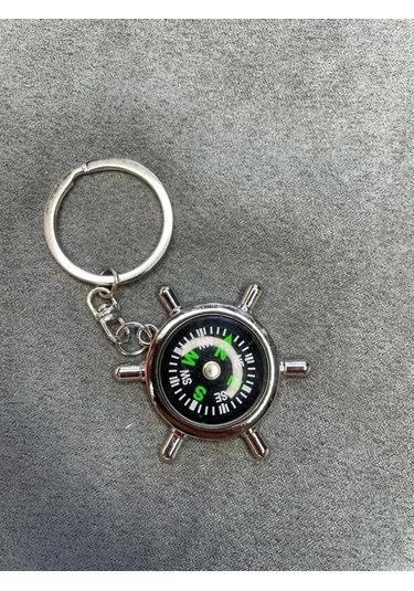 Leezsing Denizciler İçin Metal Gemi Direksiyonu Pusula Anahtar Zinciri - Dayanıklı Malzeme, Güvenli Tutma, Çeşitli Renkler Gümüş