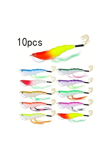 Fochsia 10 Adet Mürekkep Balığı Olta Takımı Yapay Yem Ahtapot Kalamar Avı İçin Deniz Yemi