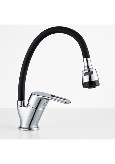 Spiral Başlıklı Evye Mutak Bataryası Su Tasarruflu Musluk