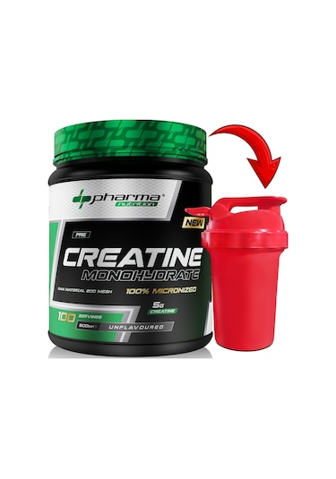 Pharma Nutrition Kreatin Monohidrat Creatine 500 G 100 Servis Micronized Creatine Monohydrate Mikronize + Shaker