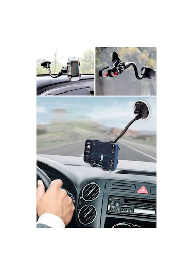 River World Oto Telefon Tutucu Universal 360 Derece Dönen Vakumlu Cama Sabitlenebilir