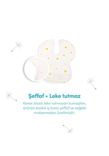 Sevi Bebe Büyük Cepli Eva Önlük Papatya Beyaz