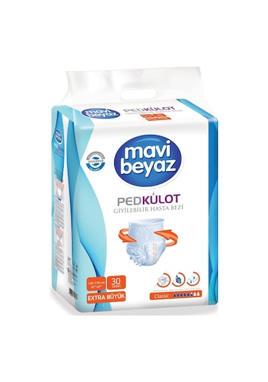 Mavi Beyaz Emici Ped Külot Extra Büyük Boy XL 3 x 30'Lu 90 Adet