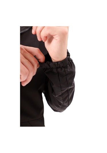 Erkek Kapüşonlu Su Ve Rüzgar Geçirmez Astarlı Oversize Yağmurluk Siyah