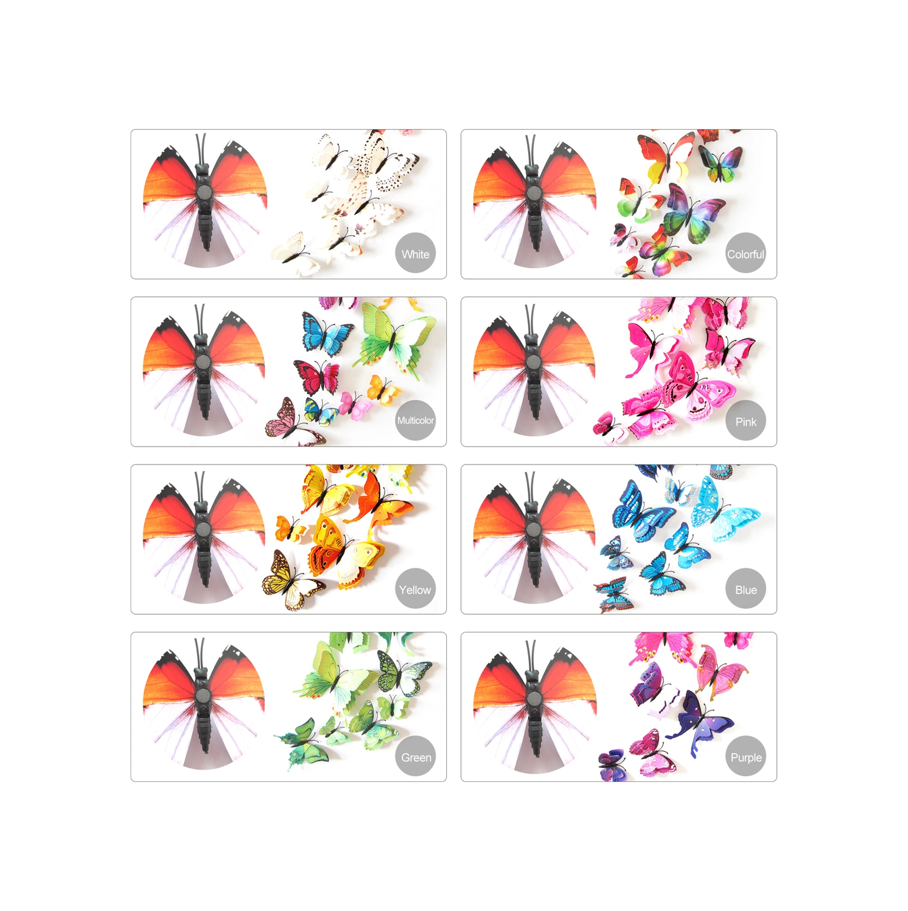 Youmex 12 Adet Pvc Çift Katlı 3d Kelebek Duvar Sticker, Doğal Dekor, Kolay Uygulama, Çeşitli Renkler Ve Kullanim Alanlari Sarı