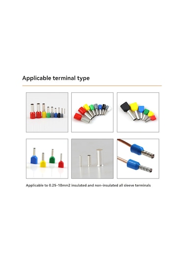Xiyyadms Hsc8 6-4a Dörtgen Boru Terminal Pensesi - Su Yeşili Kaymaz Saplı, Manuel Soğuk Presleme Aleti