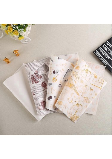 2 Paket Kek Yağlı Kağıt Pişirme Paketleme Tabak Kağıdı Hamburger Kağıdı, Renk: Kahverengi Pasta Çok Renkli