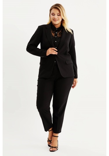 Astarlı Blazer Ceket - Siyah