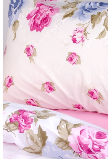 Aytunç Güllü %100 Pamuklu Çift Kişilik Nevresim Takımı 200x22... Beyaz