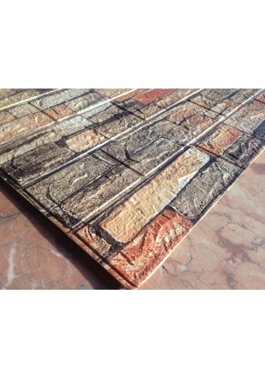 Kendinden Yapışkanlı Renkli Taş Desen Esnek Sünger Duvar Paneli