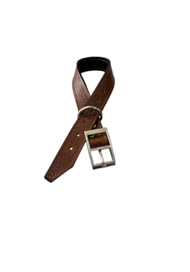 Ln Leather Gerçek Deri Orta Irk Vaketa Deri Köpek Tasması Taba 2.5 x 55 CM Taba