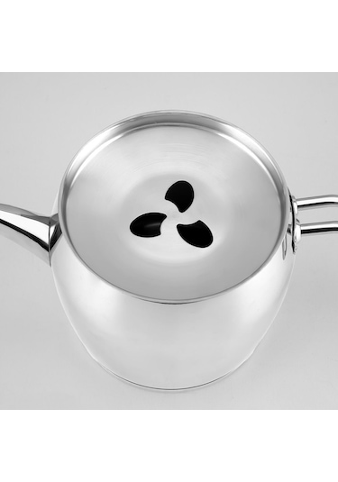 Nehir Florina Midi Orta Boy Paslanmaz Çelik 0.85-1.70 Lt. Çaydanlık Takımı Gri