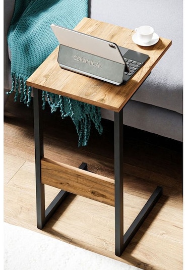 Ceramical C Sehpa - Atlantik Çam / Siyah - 67x46x36 Cm Atlantik Çam