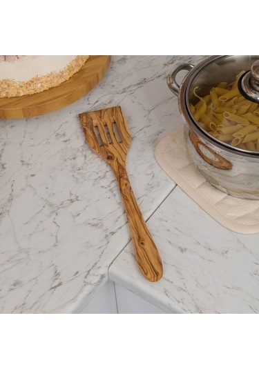 Tivoli Zeytin Ağacı Delikli Spatula - Açık Kahverengi - 30 Cm Açık Kahverengi