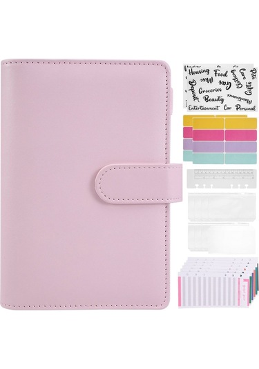 Dinosaurs A6 Bütçe Bağlayıcı, Fermuarlı Zarflar, Bütçe Planlayıcı Kitap Düzenleyici, Bütçeleme Için Nakit Zarflar Pembe Altın