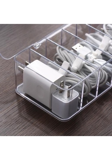 Pazly Ev Kullanımı Toz Geçirmez Kablo Organizatörü, Çoklu Izgaralı, Plastik Güç Şeridi Tel Kutusu L