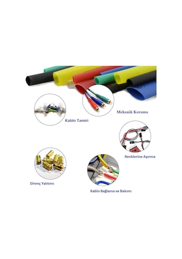 530 Adet Isıyla Daralan Makaron Seti Kablo Koruyucu Kablo Yalıtım (541871002)