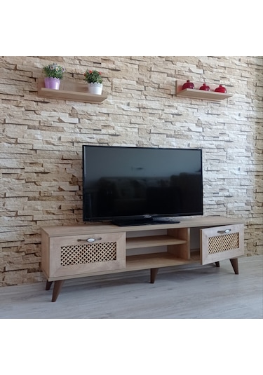 Mobilya Sepeti (Ms 40) Tv Ünitesi Dolabı,Raflı,Seperatörlü Meşe