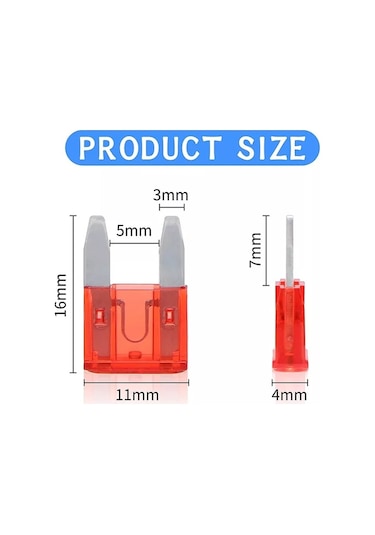 100 Adet 15 Amper Küçük Oto Bıçak Sigorta