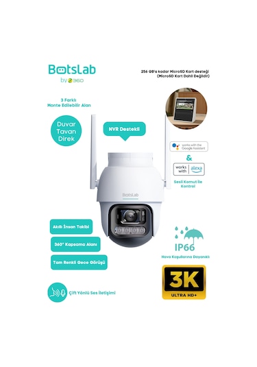 Smart W311 Outdoor Kamera 3k / Çift Yönlü Ses / 360 / Akıllı İnsan Takibi