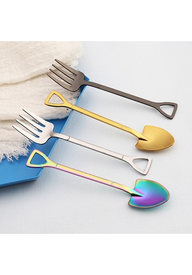 Kosona 304 Paslanmaz Çelik Dondurma Kasa Spoon, Ev/parti İçin Kreatif Çekirdekli, 12cm, El Yeme/çay Karıştırma Uygun, Titanium Rengi Diğer