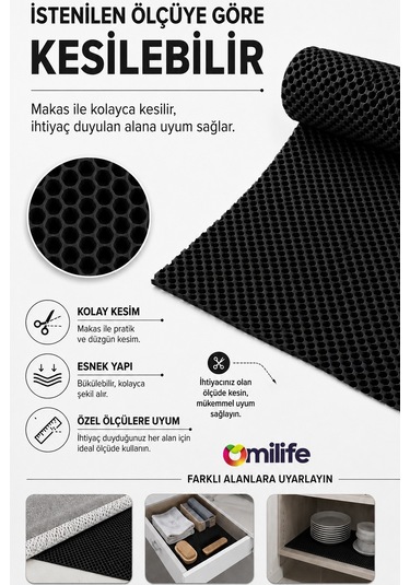 Siyah Kalın Halı Kaydırmaz Halı Altı Örtü