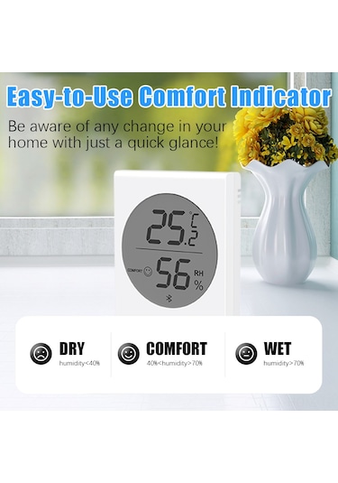 Suofeng Akıllı Termometre Ve Nem Ölçer - Tuya App Bağlantılı, Duvara Monte, Kablosuz 433mhz, -30 C'den 100 C'ye Hassas Ölçüm