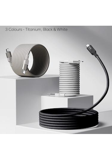 Momax DC35D Mag Link USB-C To USB- C 100 W USB2.0 Manyetik Kablo 1 M Siyah