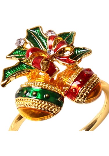 Suntek Ev Restoran Için 6 Adet Yılbaşı Peçete Toka Tutacağı Çok Renkli