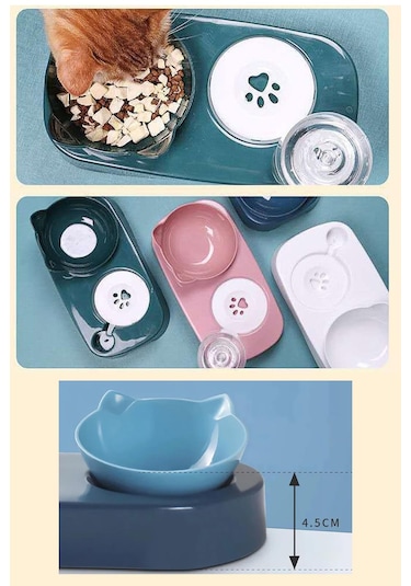 TechnoSmart Kedi Köpek Mama ve Su Kabı Kaseli Otomatik Su Sebili