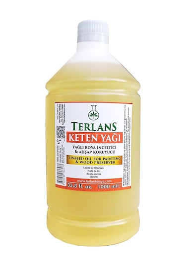 Terlans Ağartılmış Keten Yağı Resim Yağı 1000 ML