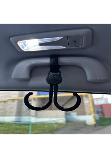 Hombey Bebek Arabası İçin 2 Adet Çift Kanca Plastik Askı, Siyah Renkli 9.8x9.5cm Depolama Kancaları