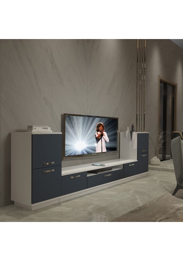 Decoraktiv Trendstyle On2 Mdf Tv Ünitesi Tv Sehpası Beyaz - Antrasit